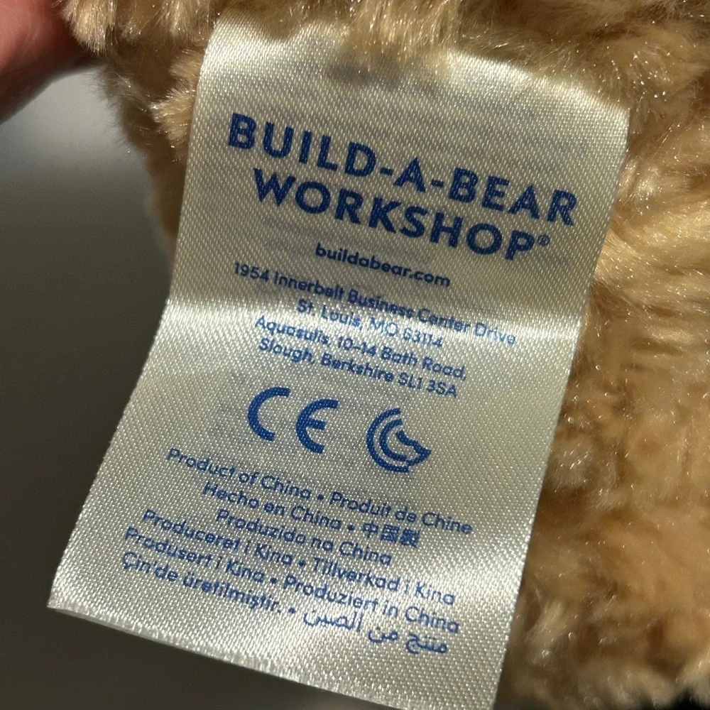 Build-A-Bear Fluffy Tan and Black Teddy